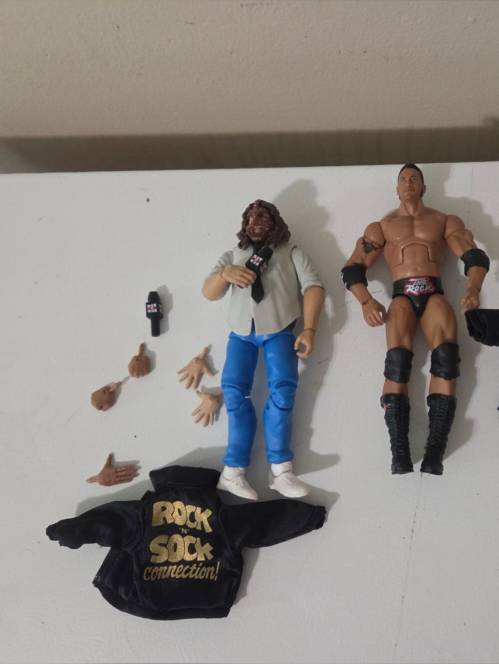 WWE Elite Collection 2-Pack The Rock & Mankind Rock and Sock Connection Figures